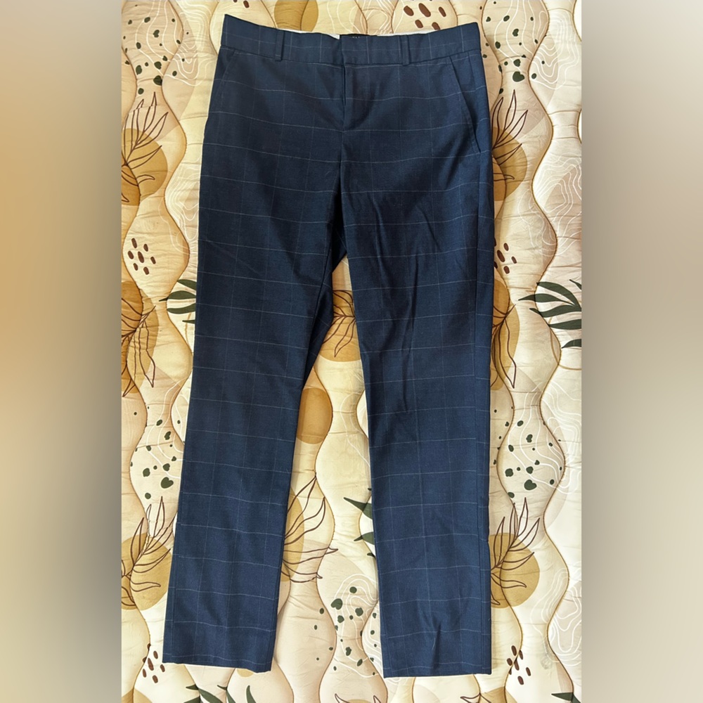 Banana Republic Navy Blue Checkered Pants